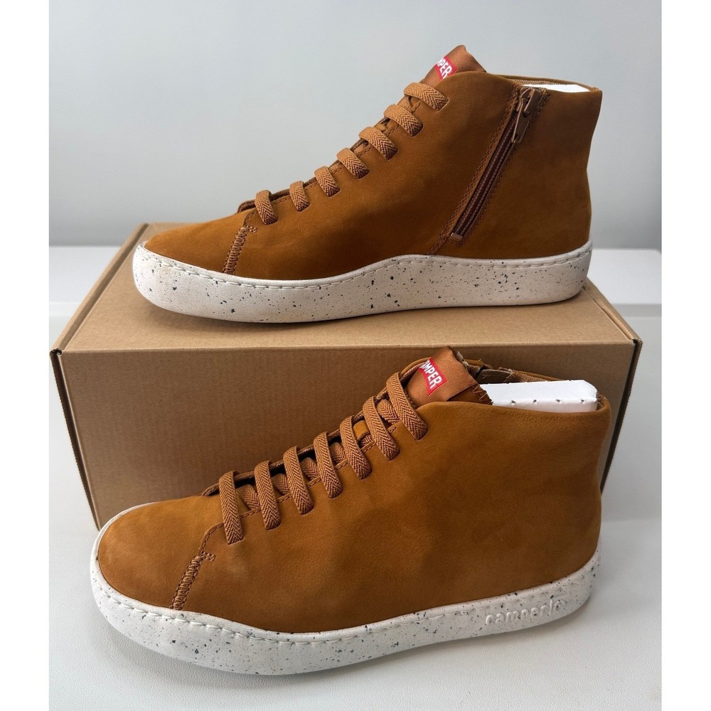 Camper Peu Touring Brown Leather High Top Sneakers Runs Small Womens‎ EU 39 US 9